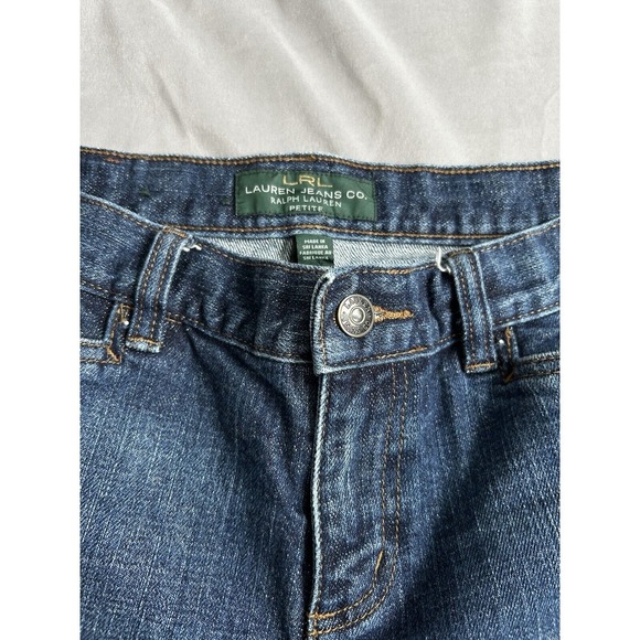 LRL Ralph Lauren Womens Stretch Jeans Cropped Classic Midcalf Petite‎ Size 6p - Picture 1 of 6
